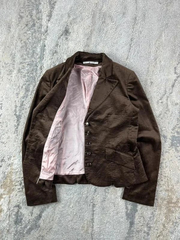 Vintage 90s Tommy Hilfiger Women's Brown Blazer Long Sleeve Jacket Size M – photo 5